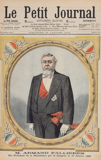 Armand Fallieres (1841-1931) elected President of the Republic (1906-13) by Congress, on 17th January 1906 by French School
